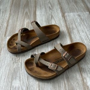 Sage Green and Brown Mayari Birkenstock Sandals